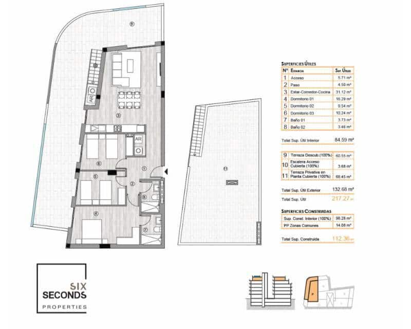 3 makuuhuone Kattohuoneisto myytävänä paikassa Torrevieja mukana uima-altaan - 440 000 € (Ref: 9417869)