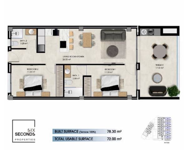 2 makuuhuone Huoneisto myytävänä paikassa La Marina, Elche / Elx mukana uima-altaan 
autotalli - 246 000 € (Ref: 9447212)