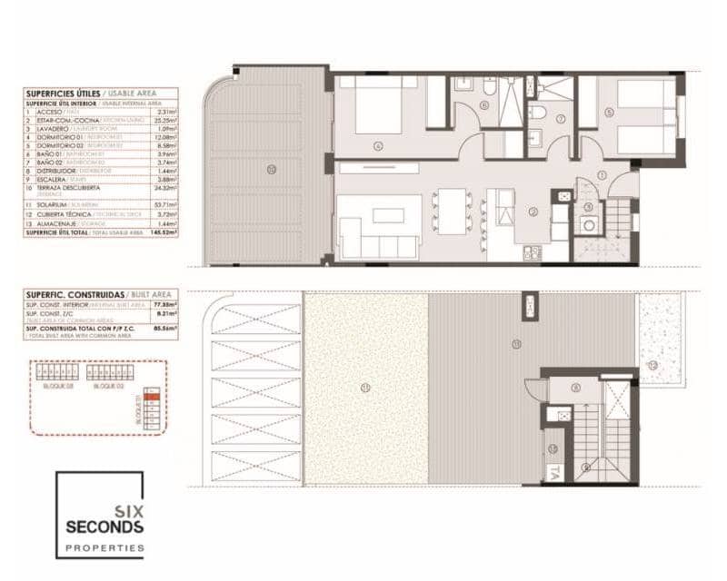 2 slaapkamer Penthouse te koop in Torrevieja met zwembad garage - € 325.000 (Ref: 9451174)