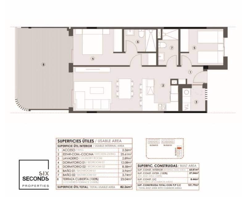 Apartamento de 2 habitaciones en Torrevieja en venta con piscina garaje - 280.000 € (Ref: 9451445)
