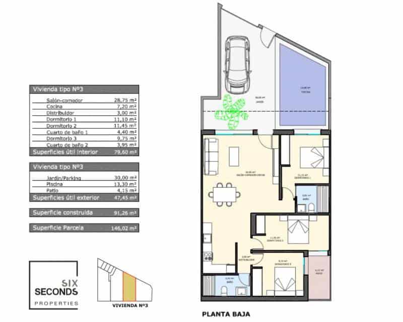 3 makuuhuone Omakotitalo myytävänä paikassa Pilar de la Horadada mukana uima-altaan 
autotalli - 299 900 € (Ref: 9462860)