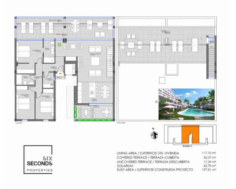 Ático de 3 habitaciones en Mar de Cristal en venta con piscina - 595.000 € (Ref: 9473520)