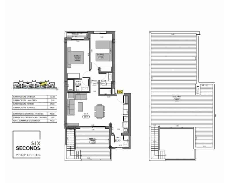 2 chambre Penthouse à vendre à Algorfa avec piscine - 325 000 € (Ref: 9487242)