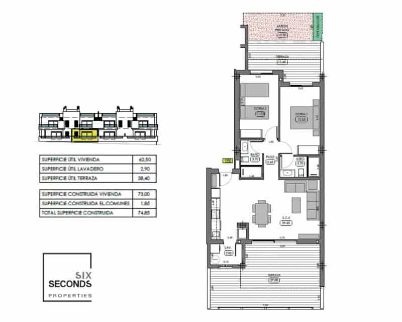 2 bedroom Apartment for sale in Algorfa with pool - € 283,000 (Ref: 9487243)