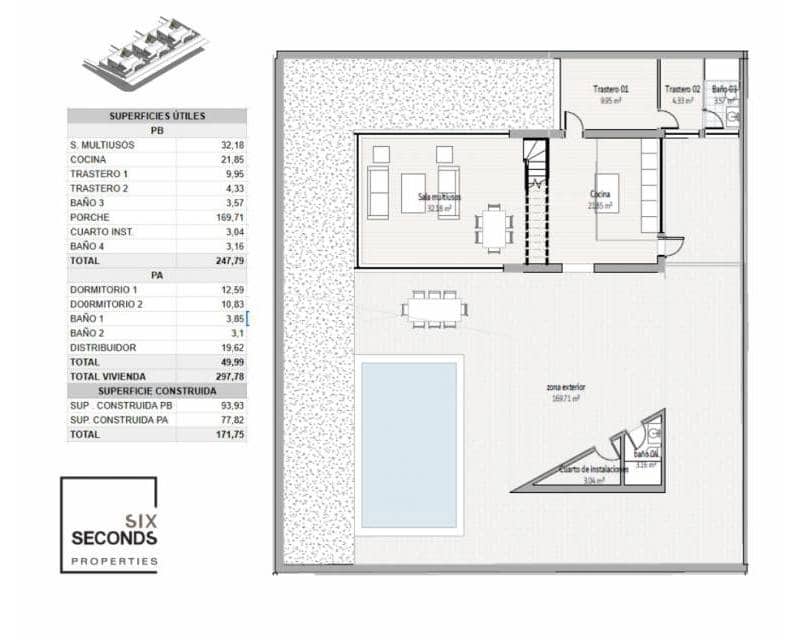 3 bedroom Villa for sale in Fortuna with pool - € 350,000 (Ref: 9500173)