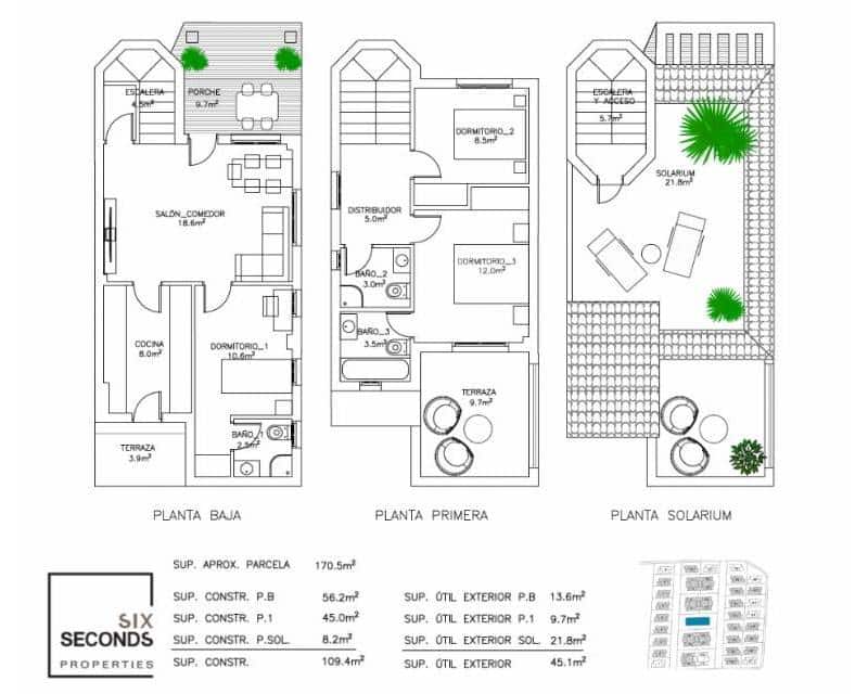 3 slaapkamer Huis te koop in San Fulgencio met zwembad garage - € 275.000 (Ref: 9511202)