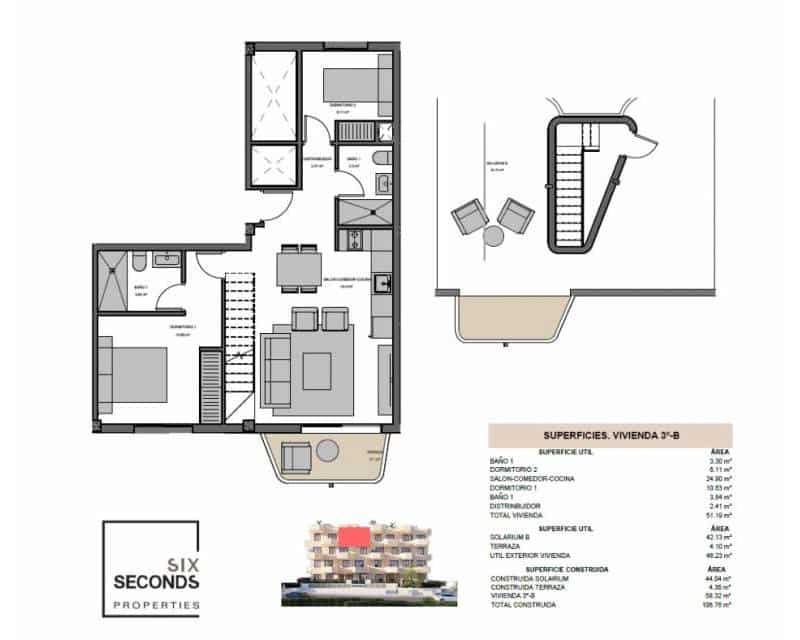 2 soverom Penthouse til salgs i El Campello med svømmebasseng garasje - € 460 000 (Ref: 9528655)