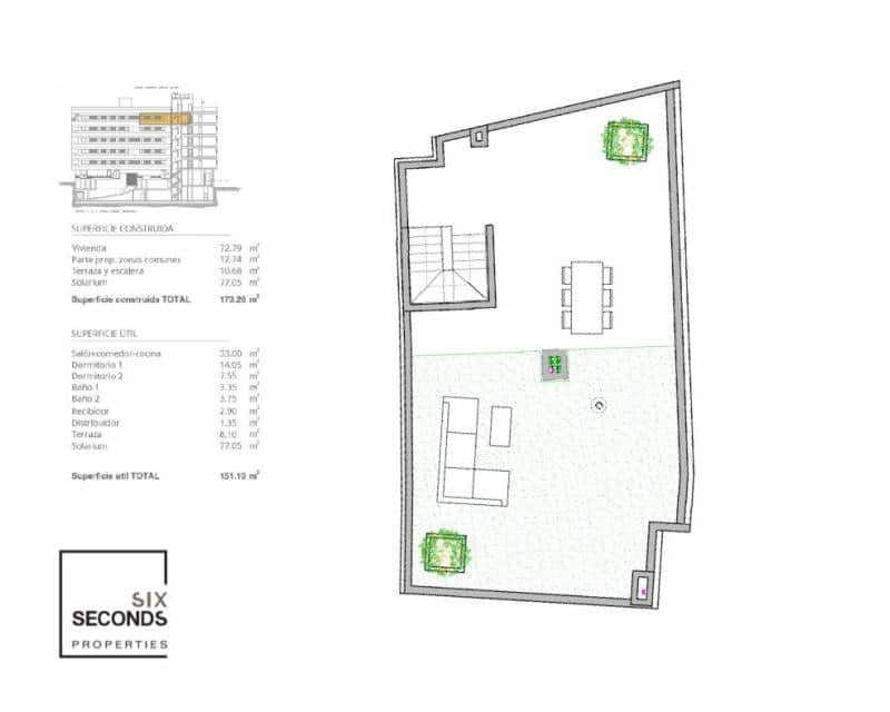 2 soveværelse Penthouse til salg i Alicante by med swimmingpool garage - € 381.000 (Ref: 9539089)