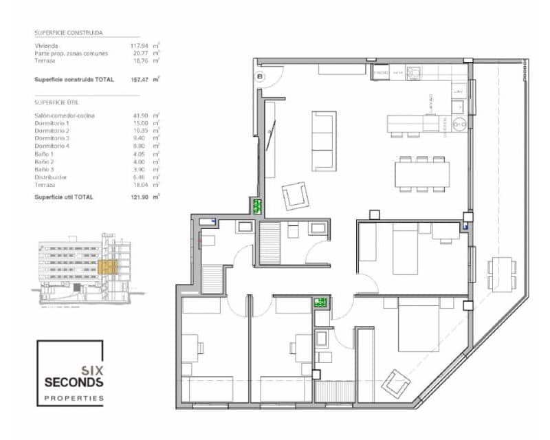 4 makuuhuone Huoneisto myytävänä paikassa Alicante kaupunki mukana uima-altaan 
autotalli - 439 900 € (Ref: 9539091)