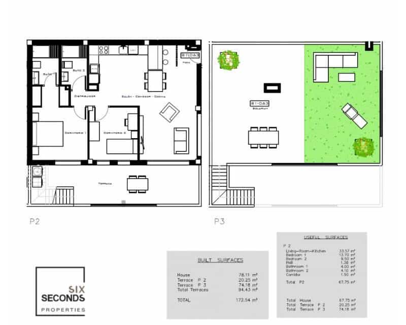 2 sypialnia Penthouse na sprzedaż w Los Balcones z basenem garażem - 310 000 € (Ref: 9541926)