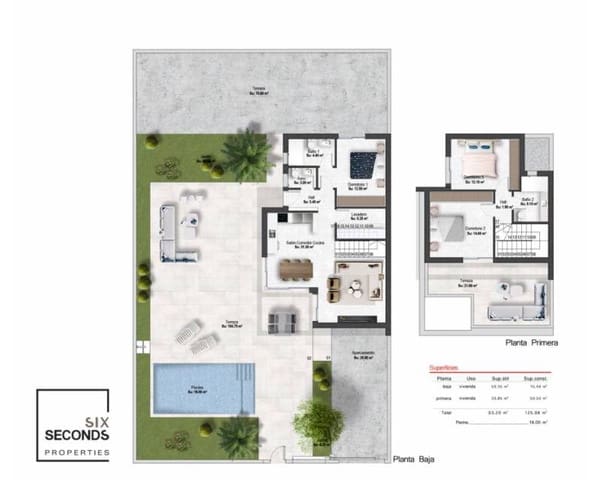 3 chambre Villa/Maison à vendre à Baños y Mendigo, Murcie ville avec piscine garage - 499 900 € (Ref: 9598147)