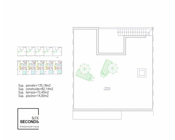 3 Zimmer Reihenhaus zu verkaufen in Avileses, Murcia Stadt mit Pool Garage - 279.900 € (Ref: 9606905)