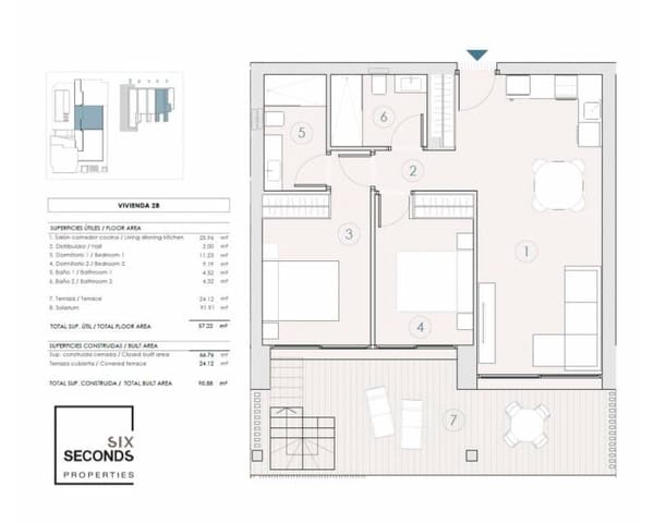 2 chambre Penthouse à vendre à Benijófar avec piscine garage - 410 000 € (Ref: 9610137)