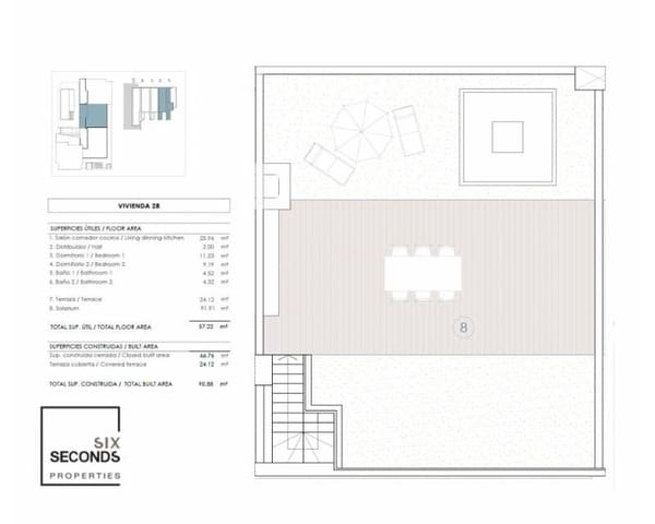 2 chambre Penthouse à vendre à Benijófar avec piscine garage - 410 000 € (Ref: 9610137)
