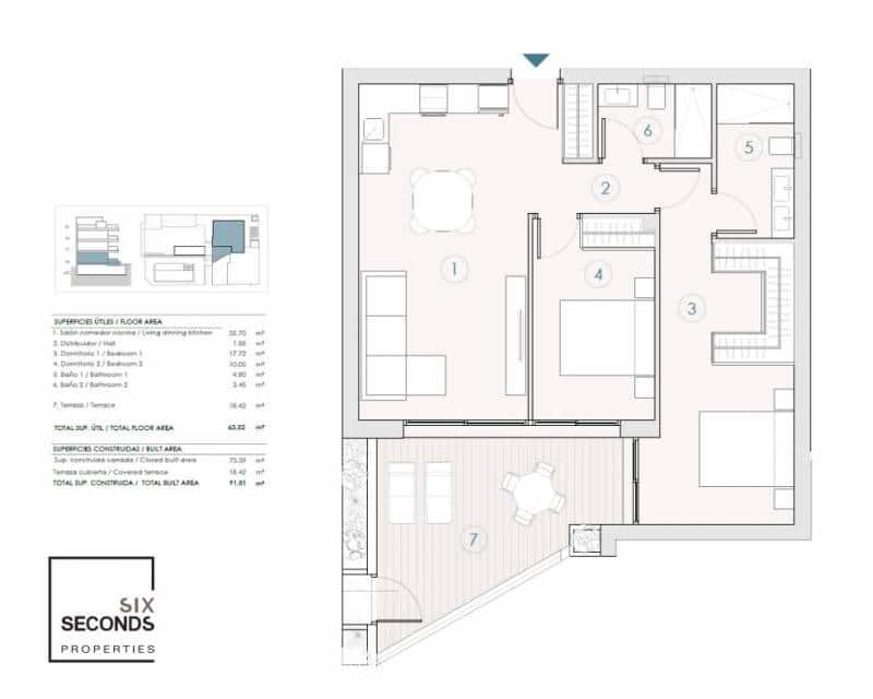 2 makuuhuone Huoneisto myytävänä paikassa Benijofar mukana uima-altaan 
autotalli - 325 000 € (Ref: 9610142)