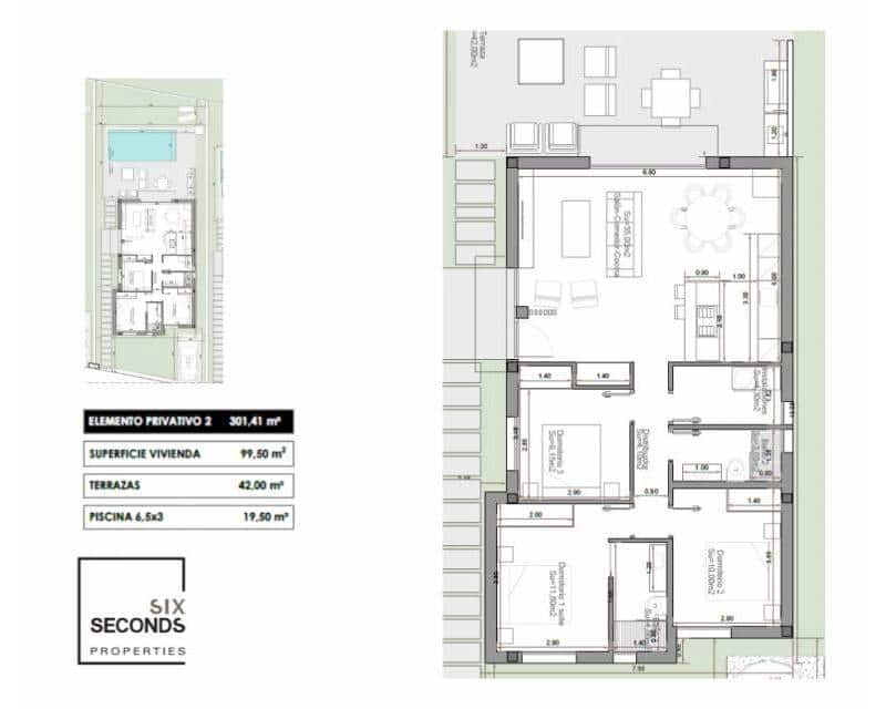 3 Zimmer Villa zu verkaufen in Los Montesinos mit Pool Garage - 475.000 € (Ref: 9613111)