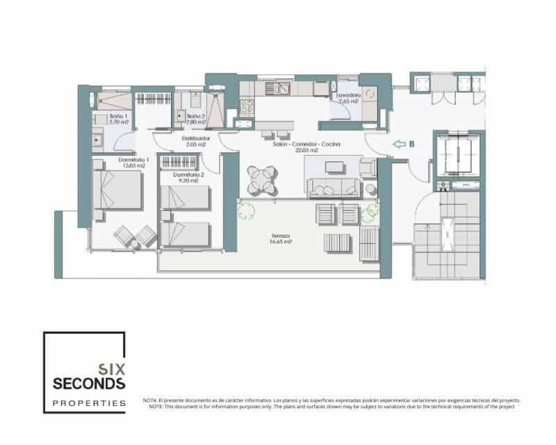 Apartamento de 2 habitaciones en Benidorm en venta con piscina - 403.950 € (Ref: 9633112)