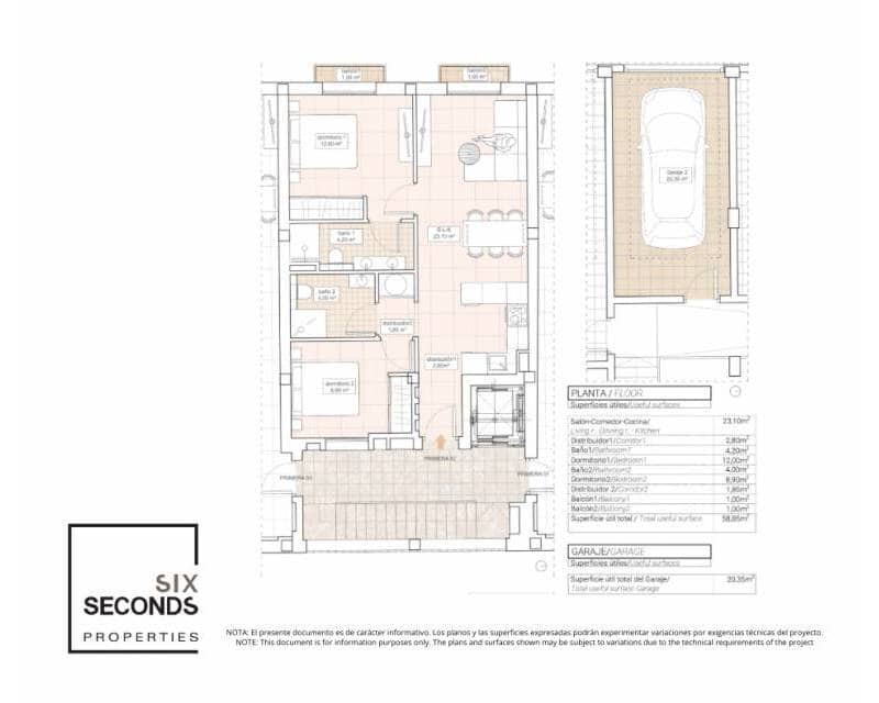 2 bedroom Apartment for sale in Hondon de las Nieves with pool - € 198,000 (Ref: 9633170)