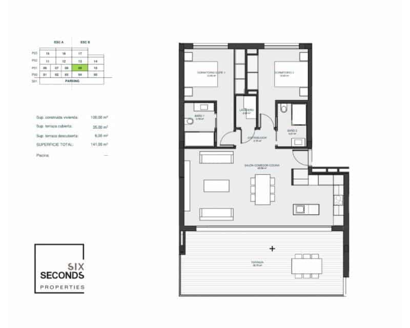 2 makuuhuone Huoneisto myytävänä paikassa Las Colinas Golf mukana uima-altaan - 549 000 € (Ref: 9633405)