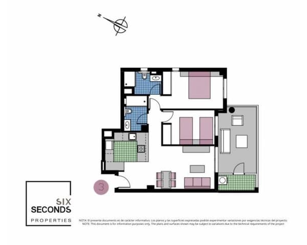 2 makuuhuone Huoneisto myytävänä paikassa Mil Palmeras, Pilar de la Horadada mukana uima-altaan - 445 000 € (Ref: 9633477)