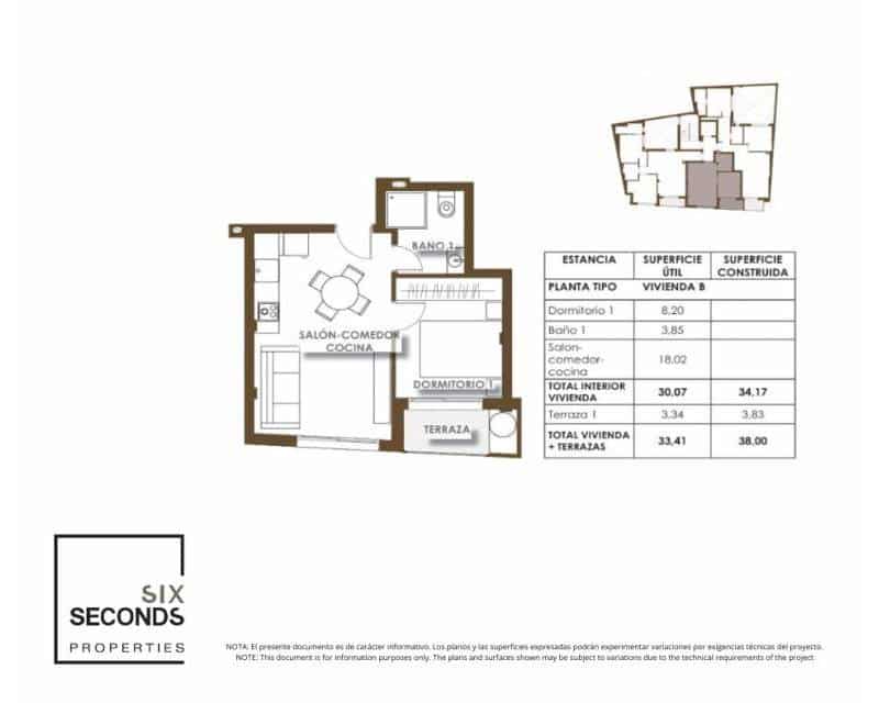 1 soverom Leilighet til salgs i Torrevieja med svømmebasseng - € 198 000 (Ref: 9642752)