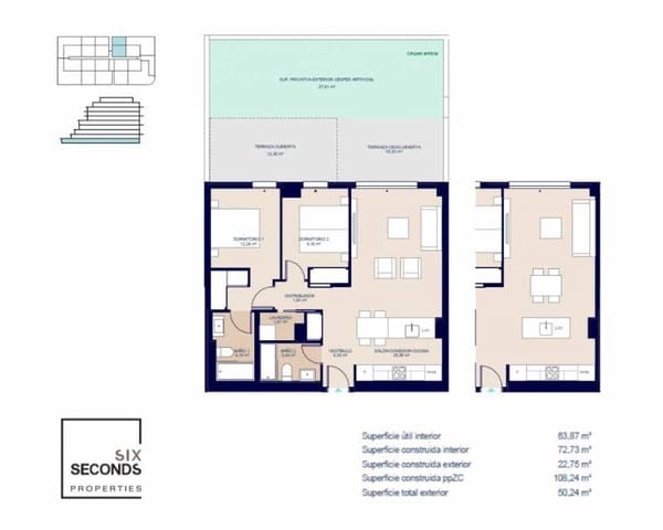 2 makuuhuone Huoneisto myytävänä paikassa Platja Vila Joiosa - Platja de Torres, La Villajoyosa / Vila Joiosa mukana uima-altaan 
autotalli - 355 000 € (Ref: 9645644)