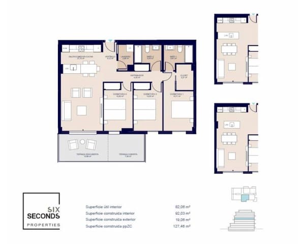 3 chambre Appartement à vendre à Platja Vila Joiosa - Platja de Torres, La Villajoyosa / Vila Joiosa avec piscine garage - 425 000 € (Ref: 9645645)