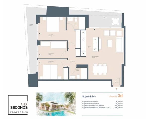 3 Zimmer Apartment zu verkaufen in Centro ciudad, Javea / Xàbia mit Pool Garage - 385.500 € (Ref: 9645648)