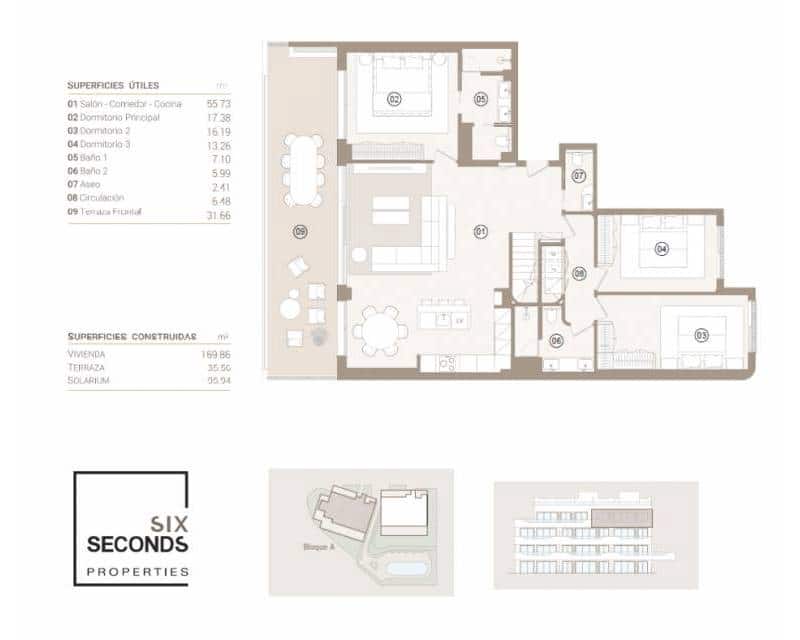 3 sovrum Takvåning till salu i Las Colinas Golf med pool garage - 1 150 000 € (Ref: 9665332)