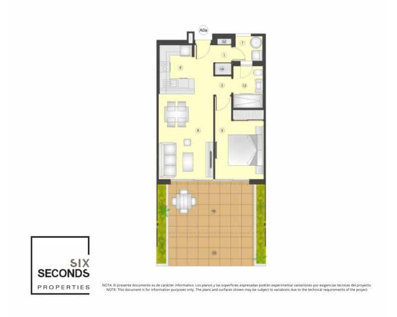 1 soverom Leilighet til salgs i Torrevieja med svømmebasseng - € 260 000 (Ref: 9776001)