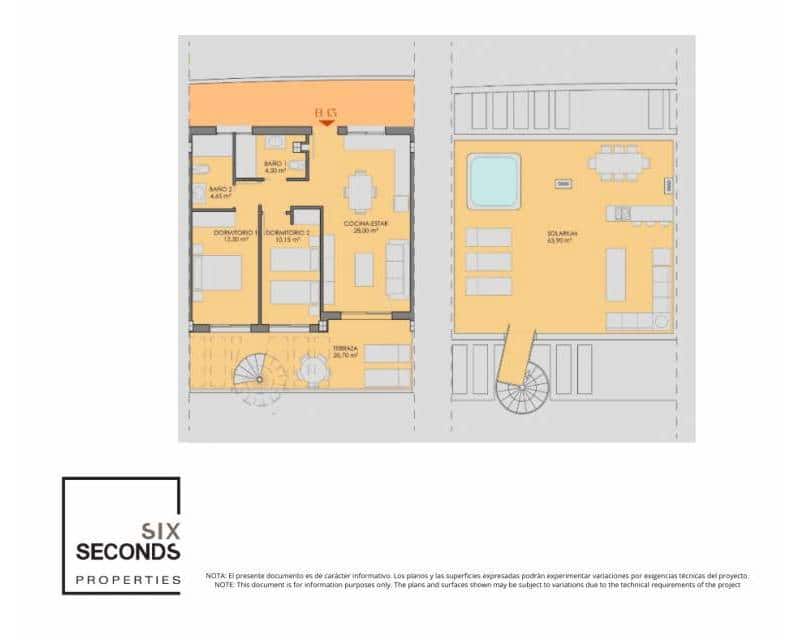 2 chambre Penthouse à vendre à Los Alcazares avec piscine - 369 900 € (Ref: 9848157)