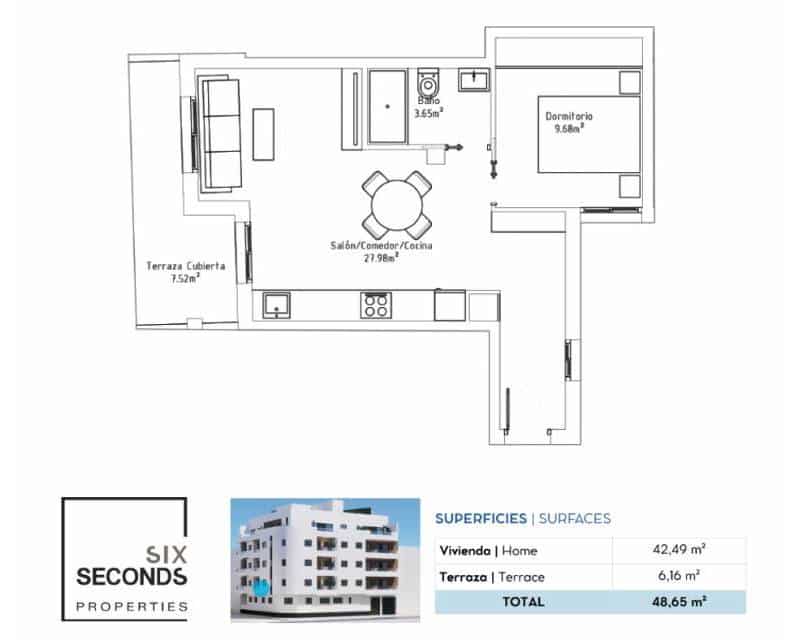 Apartamento de 1 habitación en Torrevieja en venta - 179.000 € (Ref: 9883622)