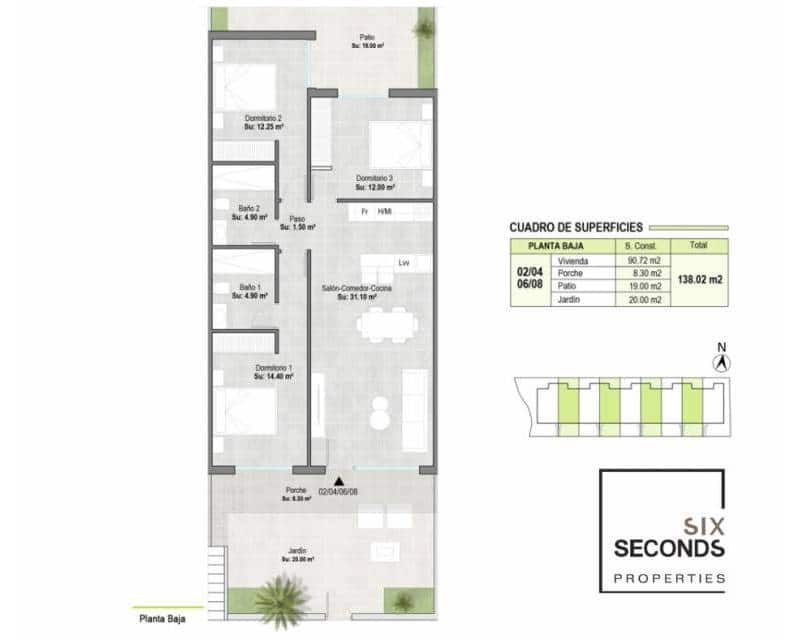 3 soverom Hus til salgs i Alhama de Murcia med svømmebasseng - € 222 900 (Ref: 9909081)