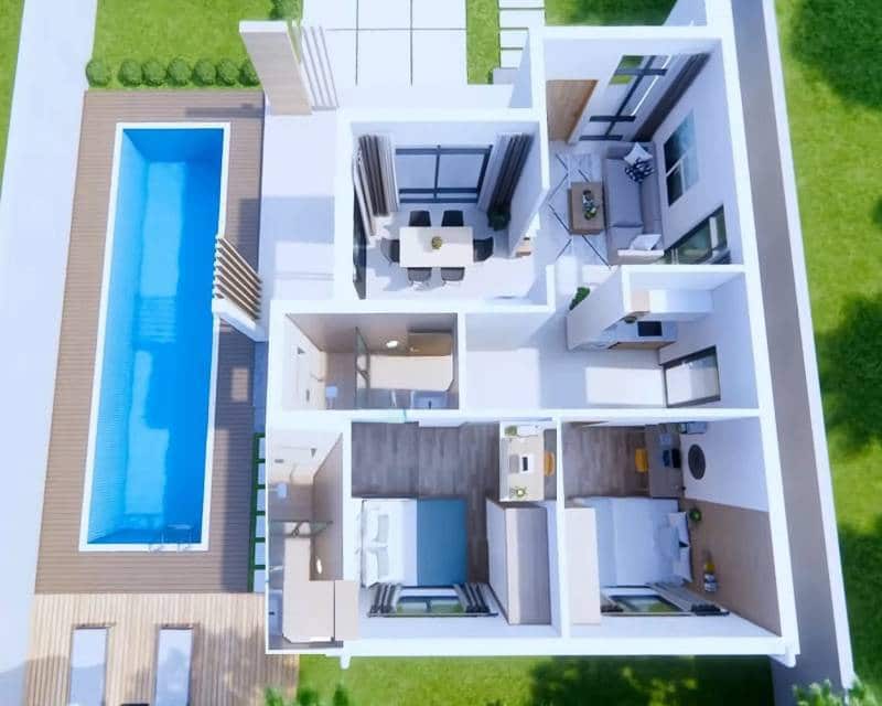 2 Zimmer Villa zu verkaufen in Roldan mit Pool Garage - 160.300 € (Ref: 9918920)