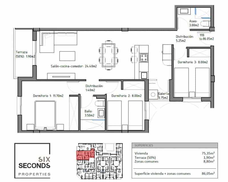 3 sypialnia Apartament na sprzedaż w San Isidro z basenem - 153 600 € (Ref: 9935054)