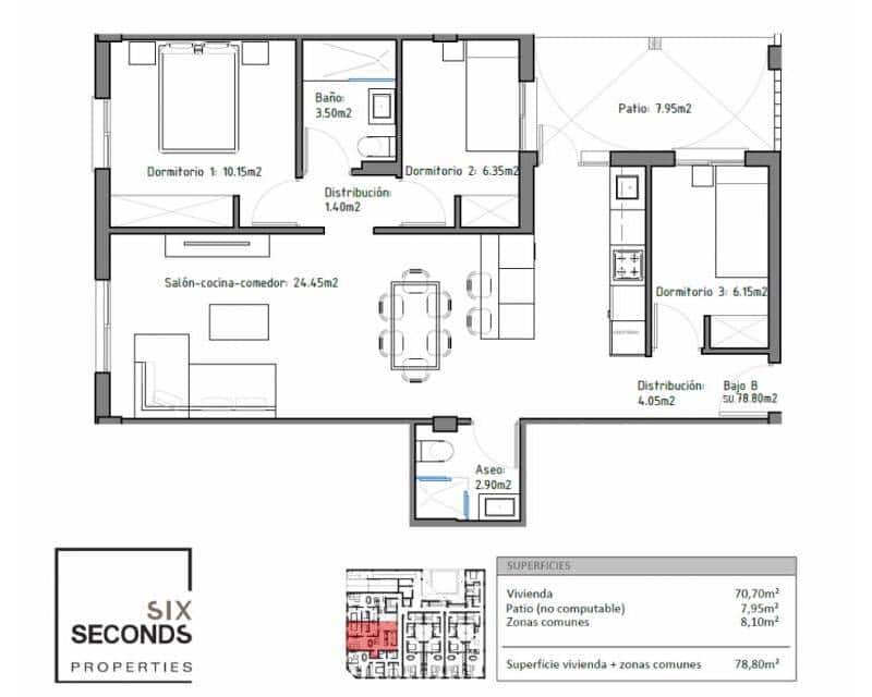 3 sypialnia Apartament na sprzedaż w San Isidro z basenem - 149 900 € (Ref: 9935059)