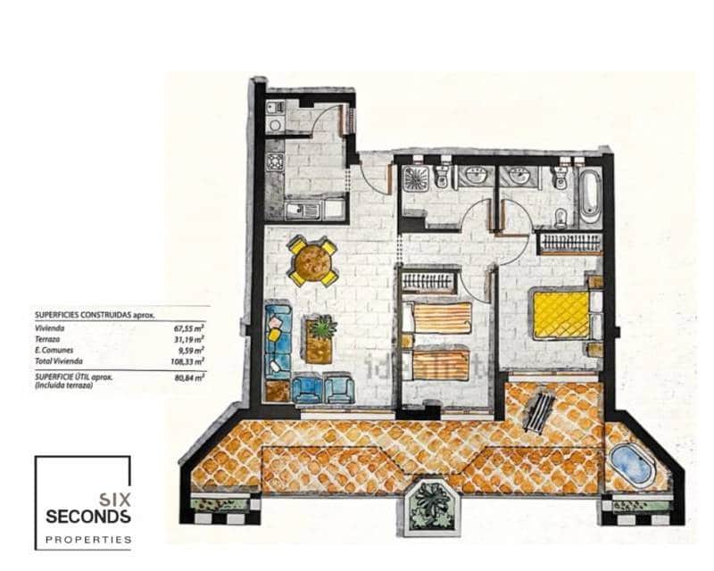 2 Zimmer Apartment zu verkaufen in Finestrat mit Pool Garage - 330.000 € (Ref: 9965828)