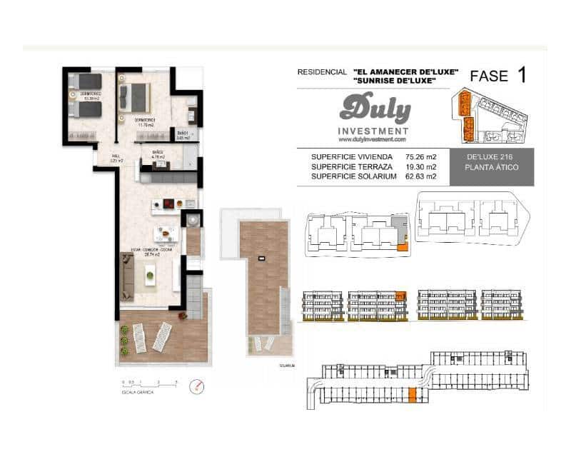 2 chambre Penthouse à vendre à Playa Flamenca avec piscine - 595 000 € (Ref: 9991998)