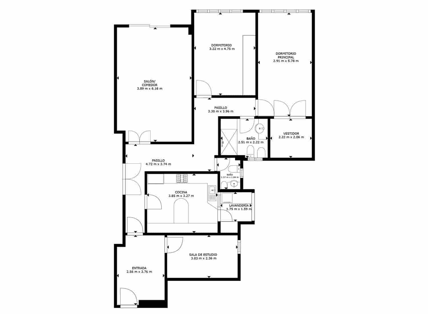 3 camera da letto Appartamento in vendita in Valencia citta con garage - 630.000 € (Rif: 9475947)