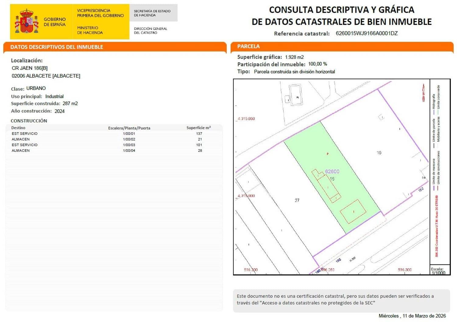 Kommersiell til leie i Albacete by - € 4 500 (Ref: 9894115)