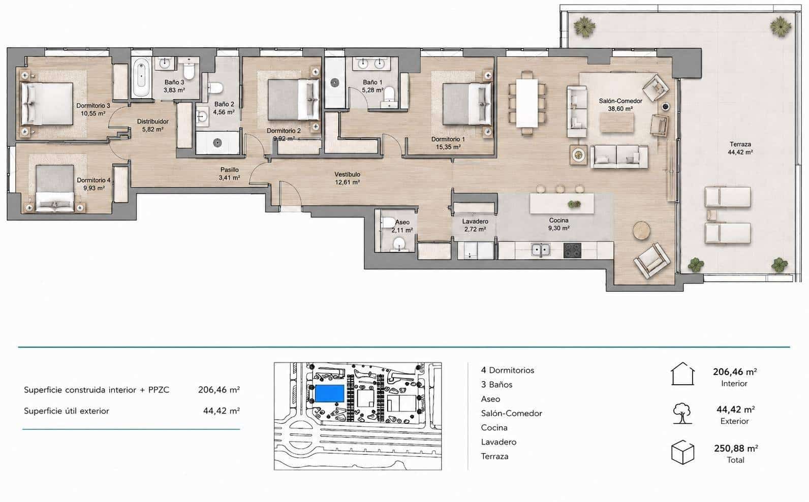 4 camera da letto Appartamento in vendita in Malaga citta con piscina garage - 2.330.000 € (Rif: 10133576)