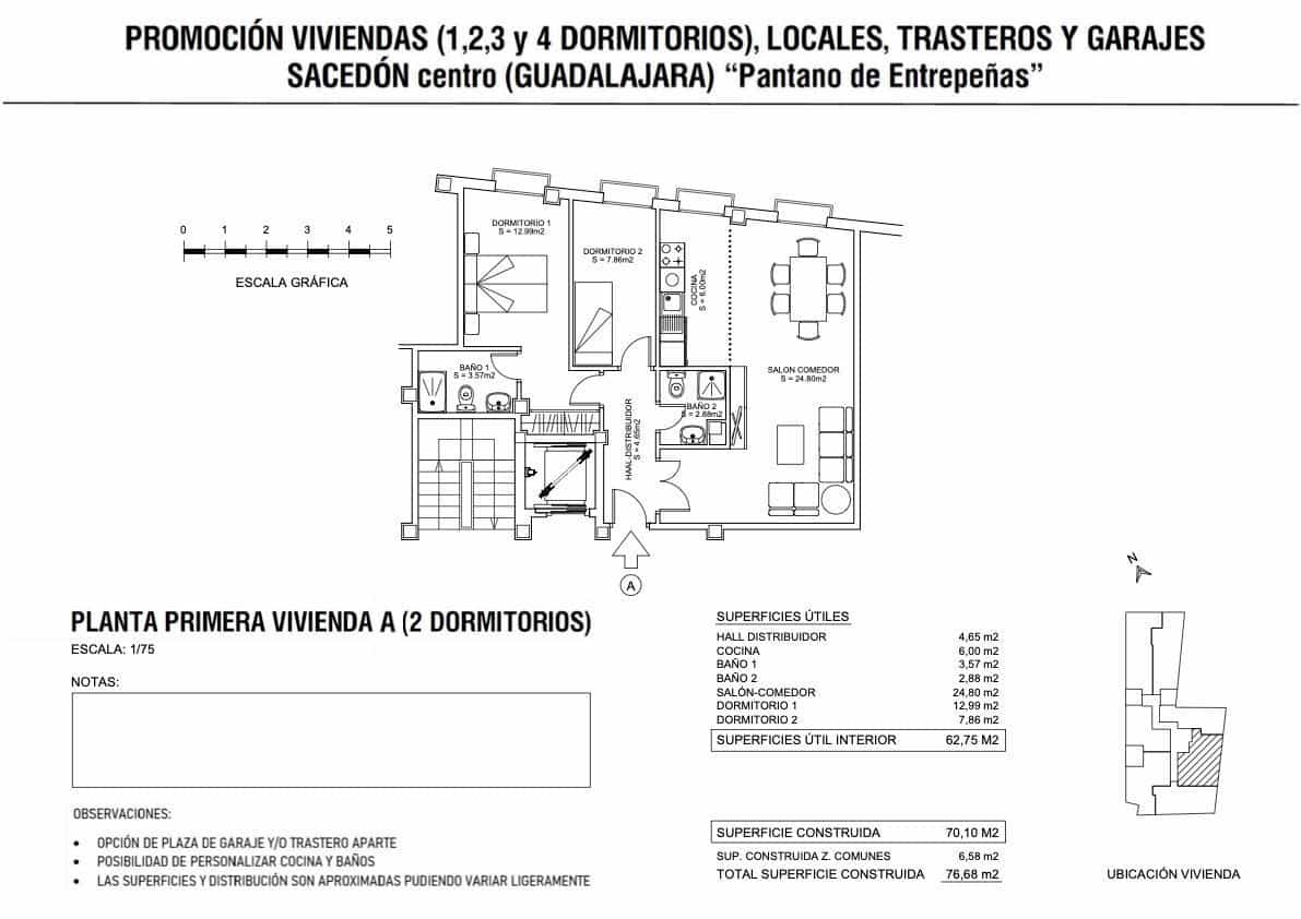 2 soveværelse Lejlighed til salg i Sacedon med garage - € 90.880 (Ref: 9153635)