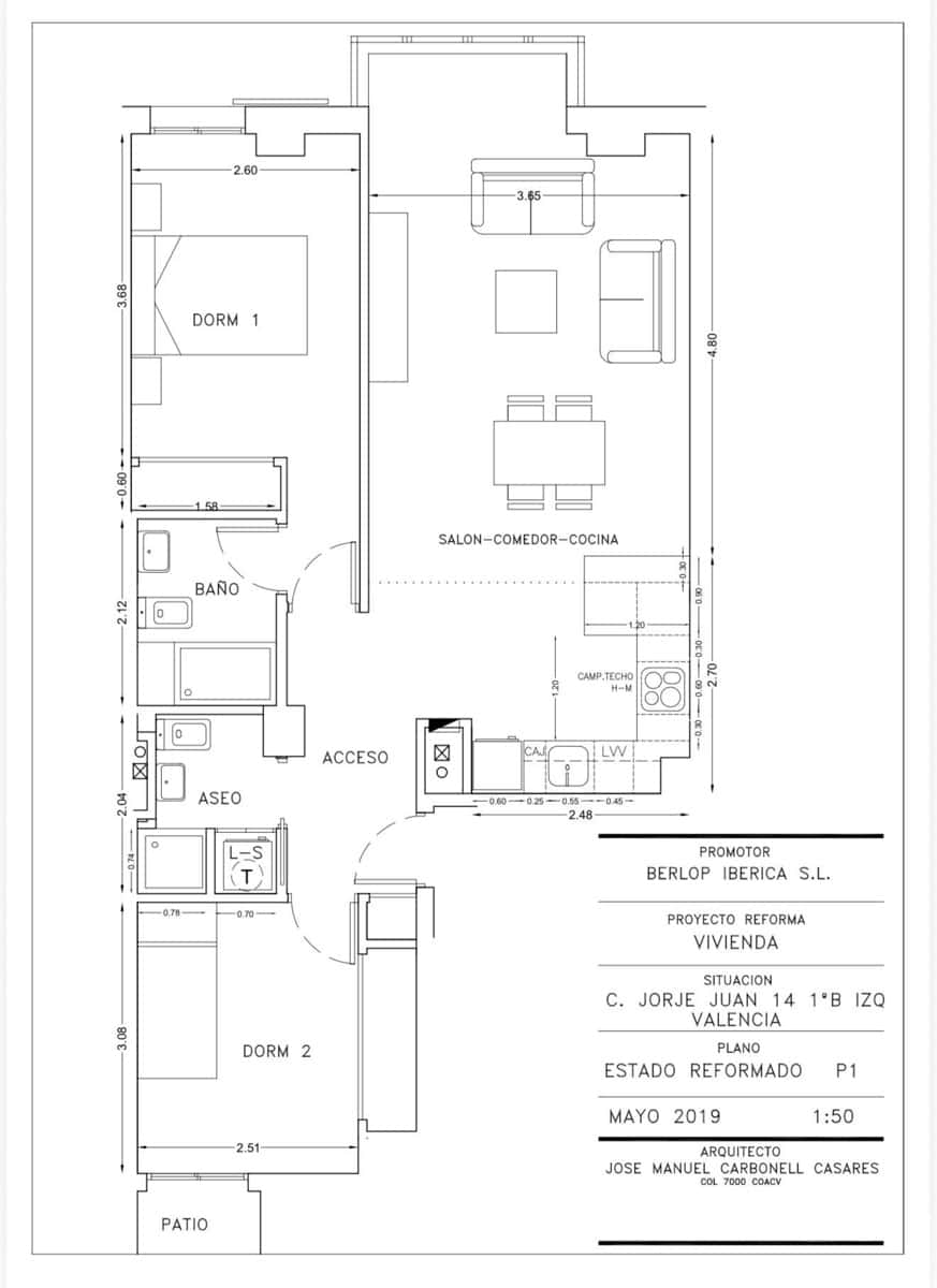 2 sovrum Lägenhet att hyra i Valencia stad med garage - 1 750 € (Ref: 9867326)