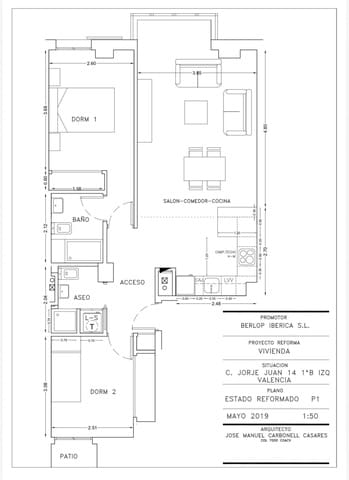 2 sovrum Lägenhet att hyra i La Gran Via, Valencia stad med garage - 1 750 € (Ref: 9867326)