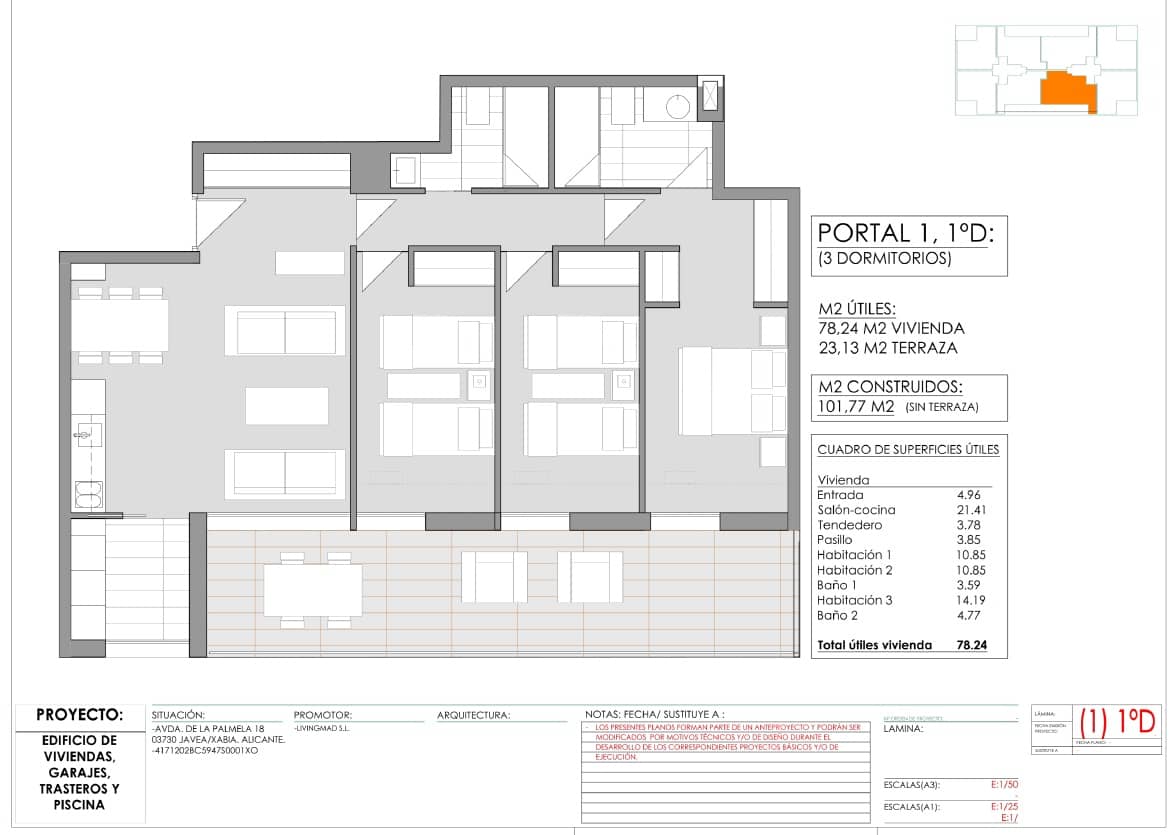 2 makuuhuone Huoneisto myytävänä paikassa Javea / Xabia mukana uima-altaan - 345 000 € (Ref: 9503169)