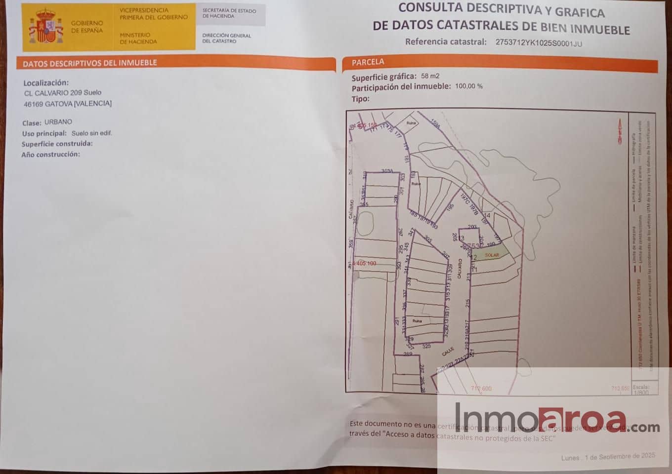 Grunde uden byggetilladelser til salg i Gatova - € 16.500 (Ref: 9208961)