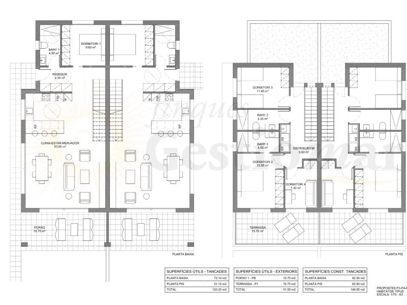 4 bedroom Semi-detached Villa for sale in Cambrils with pool - € 484,000 (Ref: 9131001)