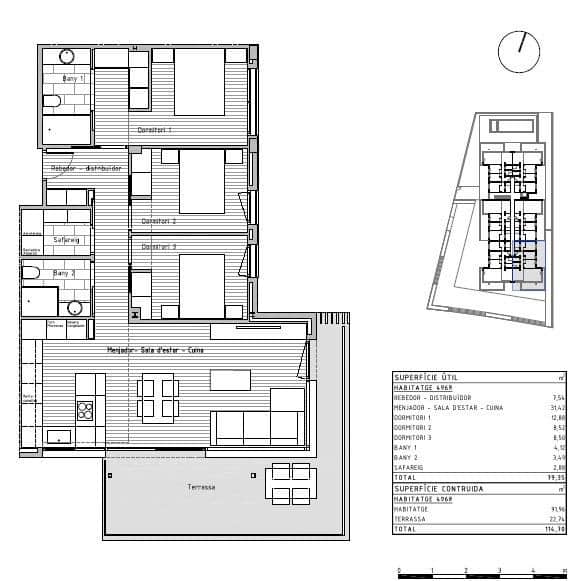 3 slaapkamer Penthouse te koop in Cunit met zwembad garage - € 342.889 (Ref: 8888443)