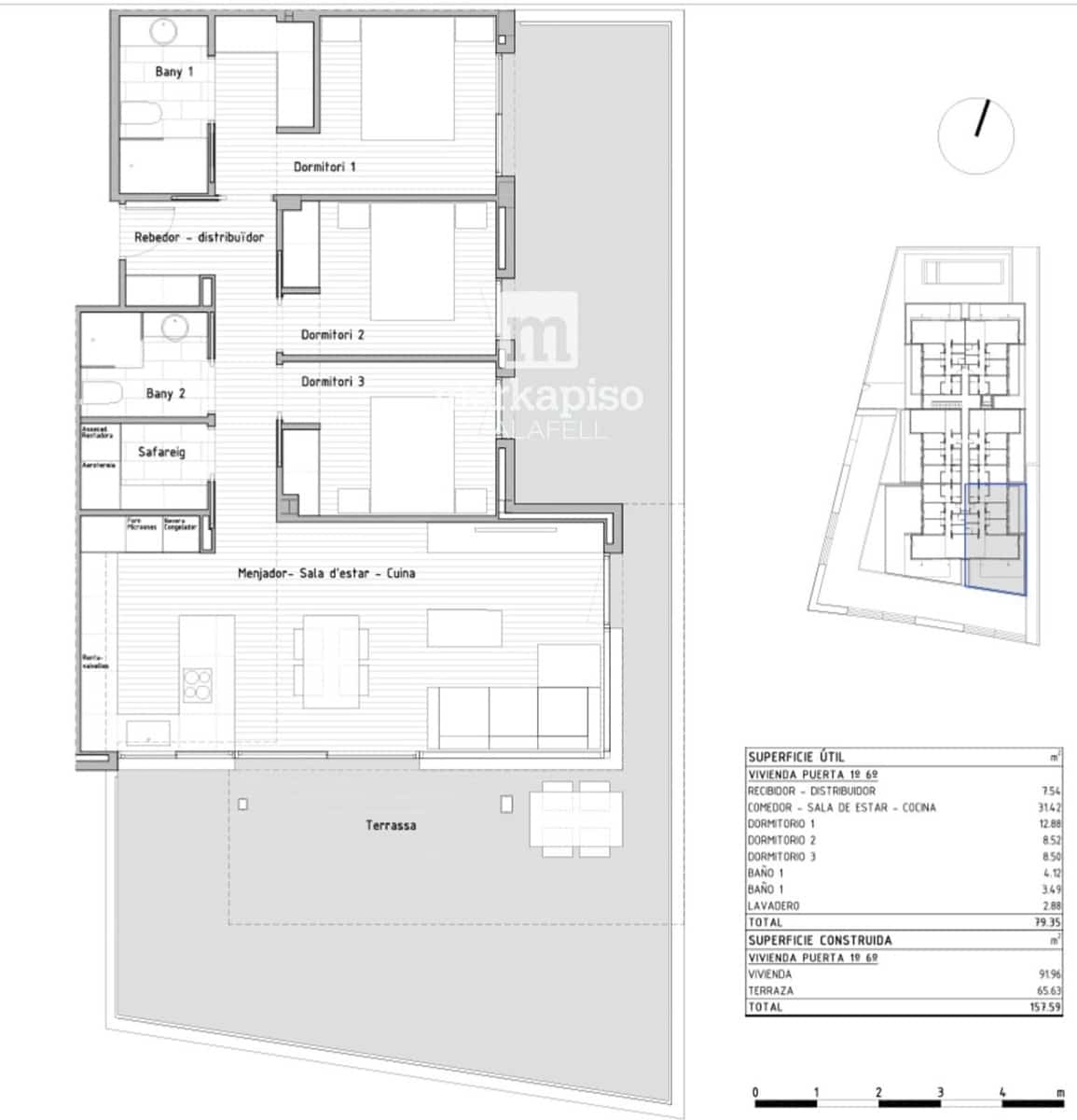 3 bedroom Flat for sale in Cunit with pool - € 402,000 (Ref: 9506714)