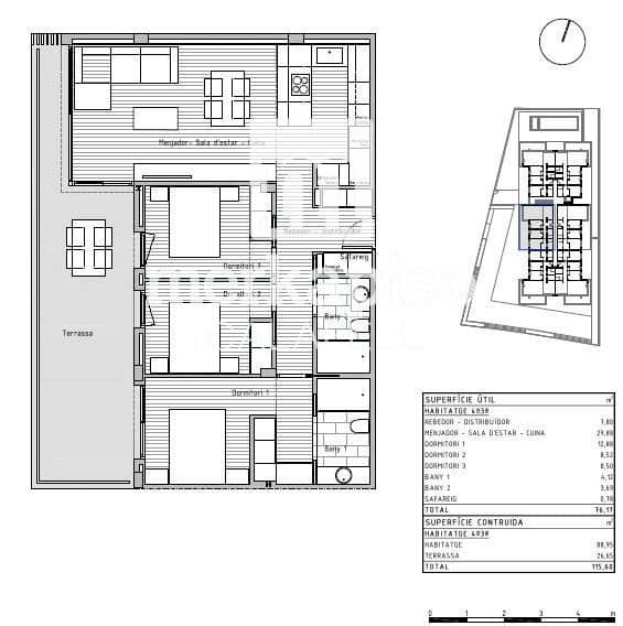 3 sypialnia Penthouse na sprzedaż w Cunit z basenem - 342 889 € (Ref: 9506718)